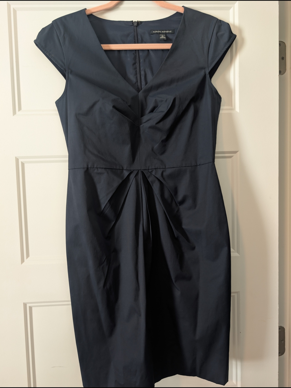 Like New Banana Republic Navy Cap-Sleeve Midi Dress - Size 6